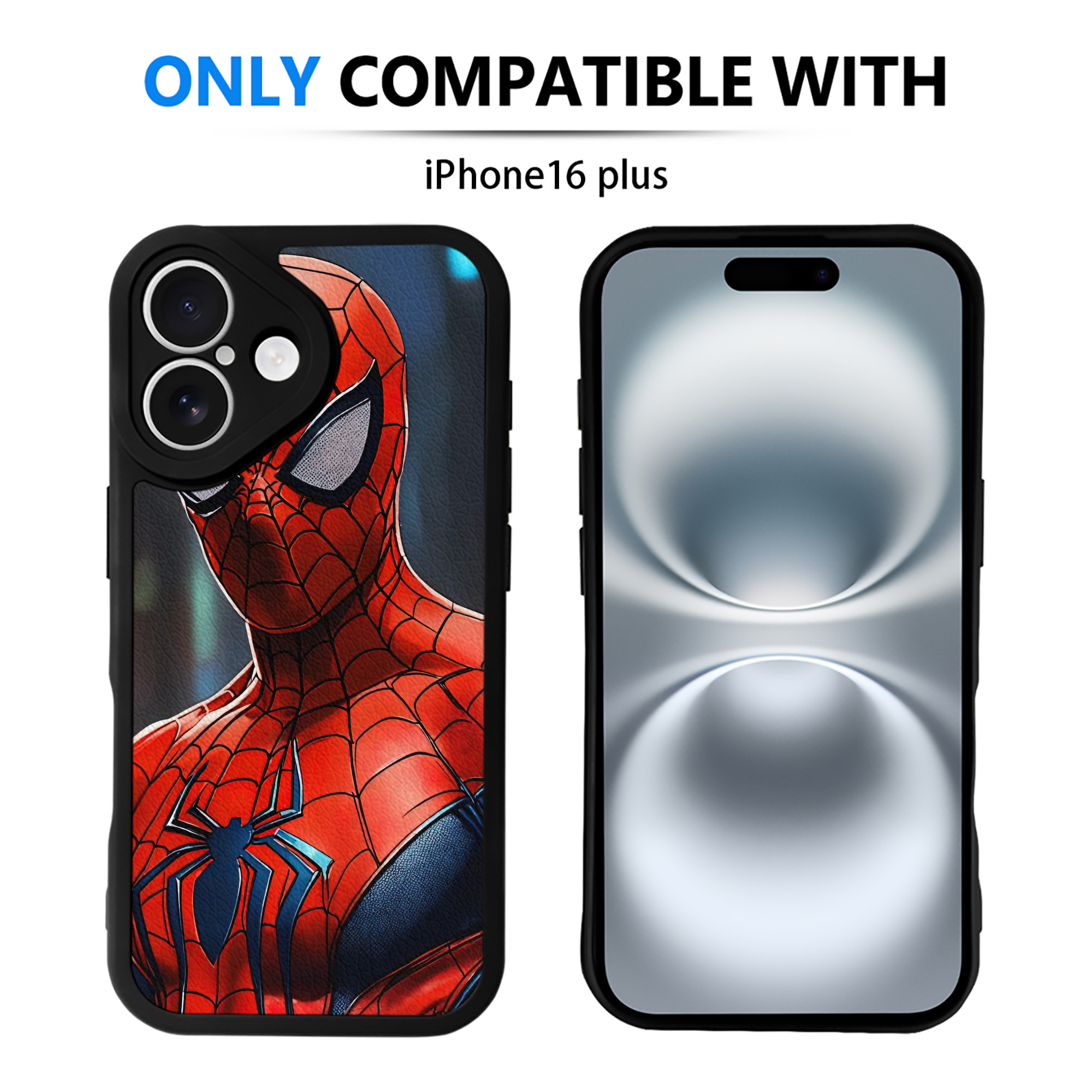 （画像用） Spider Man スパイダーマン 【iPhone 16シリーズ対応】シリコンスマホケース（レザー調） 材質：シリコン